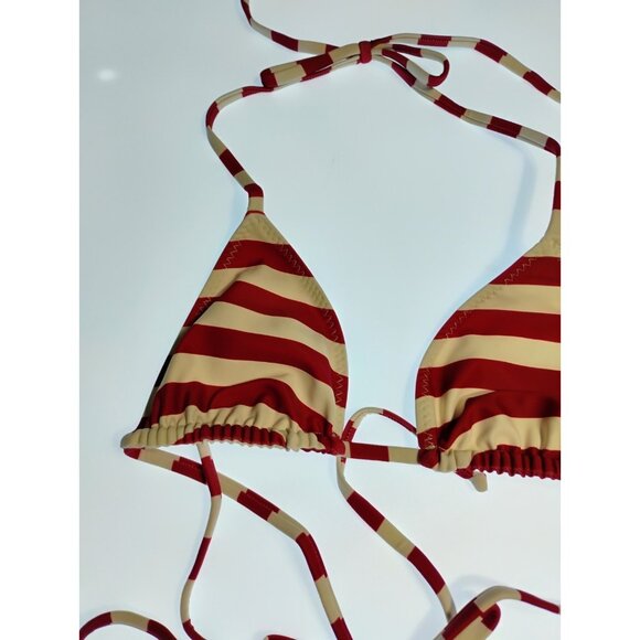 SAME LOS ANGELES 2 PC BIKINY WOMENS Triangle Top And String Bootom S Striped - Picture 10 of 10